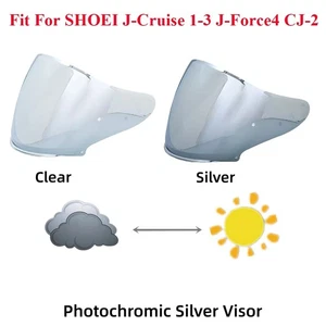 Photochromic Silver Visor For SHOEI J-Cruise 1-2 J-Force 4 CJ-2 Helmet Shield - Bild 1 von 3