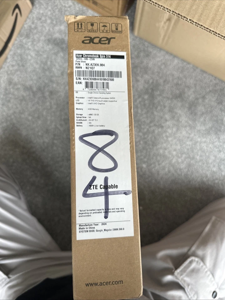 Acer Spin 314 Chromebook 4GB 128GB Celeron 14'' Laptop (Scratched/No Charger) B+ - Image 1 of 1