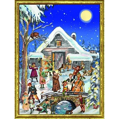 Victorian Winter Villagers German Christmas Advent Calendar Countdown Germany - Image 1 of 2