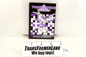 Transformers Hasbro G1 Submarauder Instructions Pretenders 1988 de colección - Imagen 1 de 1