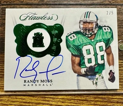 2018 Panini Flawless Randy Moss Auto 2/5 On Card - Image 1 of 2