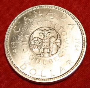 1964 Canada Dollar UNC 80% Silver Coin CAD07 - Picture 1 of 2