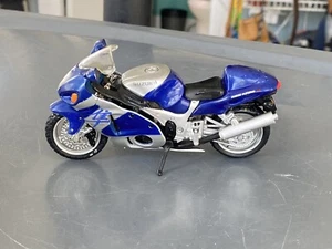 SUZUKI GSX 1300R HAYABUSA 5” SCALE BLUE BY MAISTO DIE-CAST W PLASTIC PARTS - Picture 1 of 10