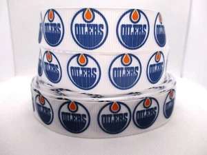 Edmonton Oilers Hockey 1" Grosgrain Ribbon~ YOUR CHOICE: 5 or 10 Yards (NHL) - Picture 1 of 3