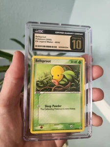 (POP 13) CGC 10 PRISTINE Bellsprout 49/92 EX Legend Maker Pokemon Card 2006 - Picture 1 of 4