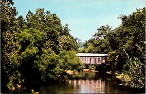 Postcard  Muskingum County Ohio Pleasant Valley Covered Bridge Licking River UNP - Picture 1 of 2
