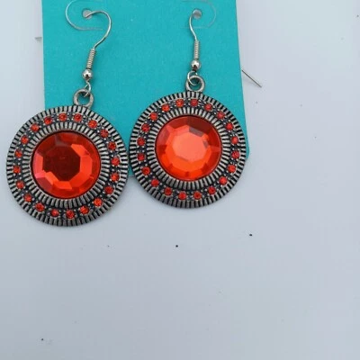Red Gem Earrings - Image 1 of 2