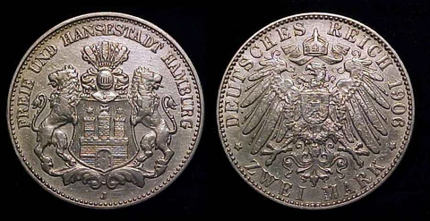 GERMANY- Hamburg 1906 J 2 Mark VF Cover