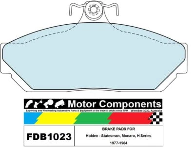 BRAKE PADS  FDB1023M TO SUIT Holden - Statesman, Monaro, H Series 1977-1984 - image 1 of 2