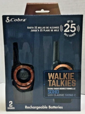 Cobra Two-Way Radios SOHO Lux Classic SH360, Rechargeable Radios, 25 Miles - Image 1 of 4