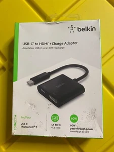 Belkin USB-C to HDMI + Charge Adapter 1:2 Portable Adapter - Black (AVC002BK-BL) - Picture 1 of 2