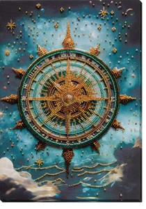 KIT DE BORDADO FIND YOUR WAY BRÚJULA ABRIS ART ABALORIOS grande 30cm x 20cm (AB-932) - Imagen 1 de 7