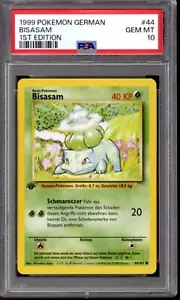 Pokemon Base Set German 1st Edition Bulbasaur Bisasam 44/102 PSA 10 GEM MINT - Picture 1 of 1