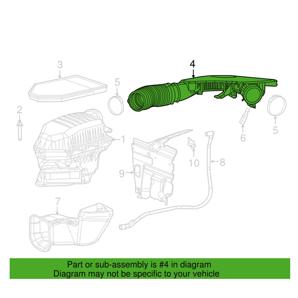 Mangueira de entrada de ar motor Mopar original do fabricante para Dodge Challenger Charger - Imagem 1 de 1