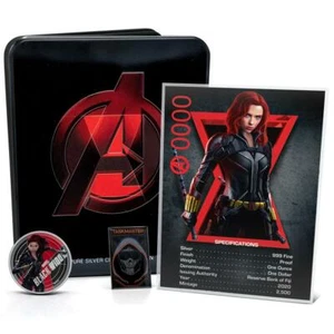 Moneda de prueba de plata Fiji 2020 1 USD Marvel Comics Black Widow de 1 oz - Imagen 1 de 9