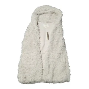 Sherpa Fur Open Vest Womens Size Medium Beige - Picture 1 of 4