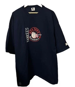 New York Yankees Men's 2XL Heavyweight Embroidered Blue Starter T-Shirt - Picture 1 of 10