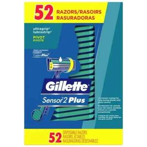 2 Boxes Gillette Sensor 2 Plus Disposable Razor lubrastrip Pivot - 104 Razors - Picture 1 of 7