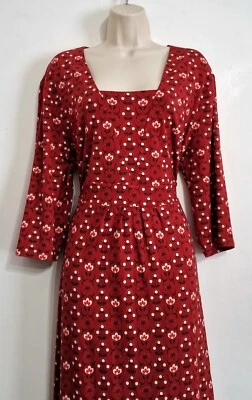Seasalt Size 24 Petite RRP £70 BNWT Red/White Floral Pattern Jersey Midi Dress - Image 1 of 4