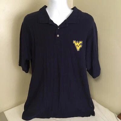 Starter Mens Polo Shirt Blue WVU West Virginia Mountaineers XL Free Shipping! - Image 1 of 4