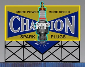 Miller Engineering Animated Neon Billboard Champion Sparkplug Large 4-13/16 5071 - Picture 1 of 2