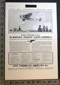 1929 PAN AMERICAN AIRWAY AVIATION AIRCRAFT AIRPORT RUNWAY HAVANA NASSAU AD 33810 - Picture 1 of 1