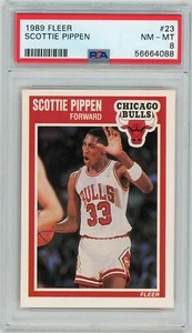 1989 FLEER #23 SCOTTIE PIPPEN CHICAGO BULLS PSA 8 NM-MT - Bild 1 von 3