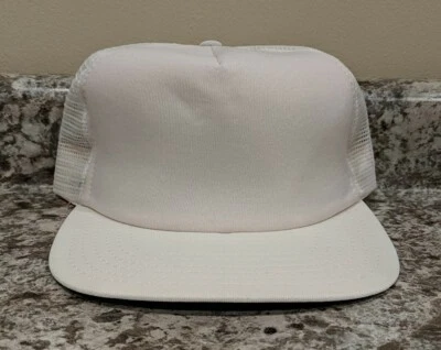 Vintage white 80s New Era Snapback Mesh Trucker Hat NOS  deadstock - Image 1 of 3