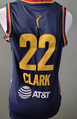 Jersey YOUTH XL Caitlyn Clark, Indiana Fever, AT&T, azul marino y amarillo Foto 1 de 2