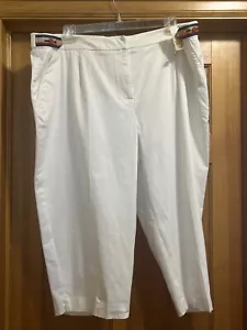 Pantalones Cortos Talbots Capri Mujer Talla Grande 24W, Blanco, Acento Decorativo, $78 Nuevos con Etiquetas - Imagen 1 de 10