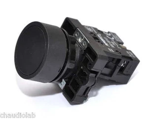 One unit New HQ Momentary Round Flat BLACK Pushbutton Switch - Picture 1 of 8