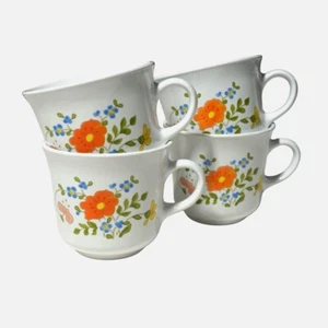 Vintage Charm: 4er Set Corelle Corningware Wildflower Tassen | Landhaus Kern - Bild 1 von 4
