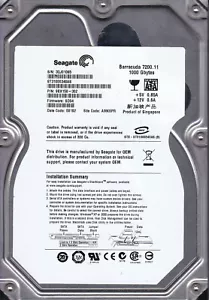 ST31000340AS p/n: 9BX158-302 f/w: SD04 Sitio: AMKSPR sn: 9QJ 1 TB SATA B3-13 - Imagen 1 de 2