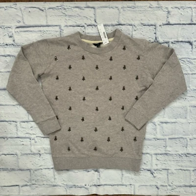 J. Suéter feminino Crew algodão gola redonda cor cinza tamanho XS novo com etiquetas - Imagem 1 de 4