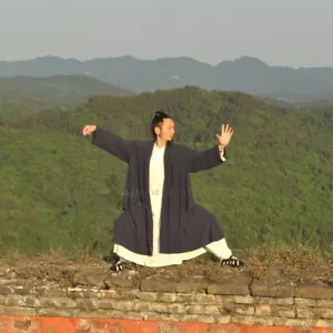 Abito taoista Wudang uniforme tai chi cappotto esterno arti marziali tuta kung fu shaolin - Foto 1 di 9