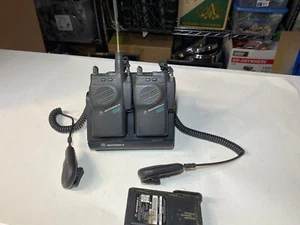 Motorola Visar 2 way Radios with Mic Microphone and dock charger - Picture 1 of 10