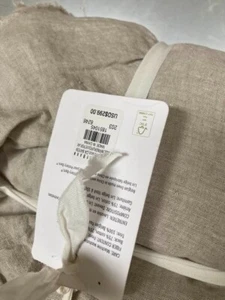 NEW Pottery Barn BELGIAN FLAX LINEN FRINGE RUFFLE Duvet Cover Full Queen - Picture 1 of 2