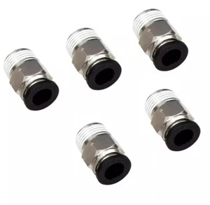 Pneumatic 1/4" OD Tube x 1/4 NPT Male Connector Air Push to Connect Fitting 5Pcs - Picture 1 of 13
