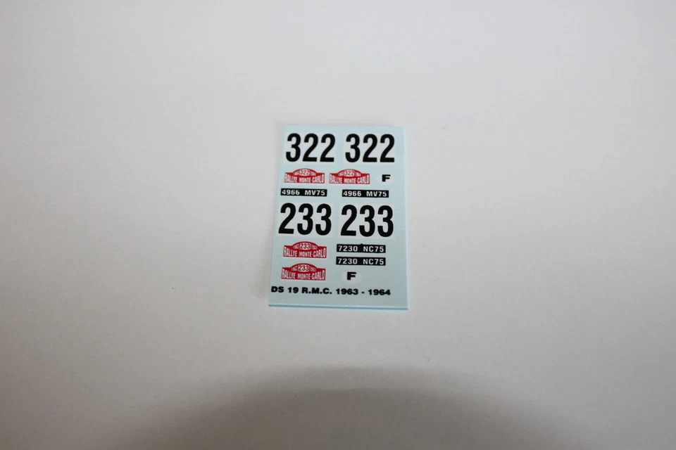 DECALS 1/43 CITROEN DS GUICHET RALLYE MONTE CARLO 1964 RALLY MONTECARLO - Изображение 1 из 1