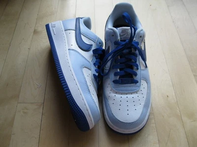 Nike Air Force 1 DV-3907 Leather Low Sneaker Blue White Women 9 Customized BLA24 - Image 1 of 4
