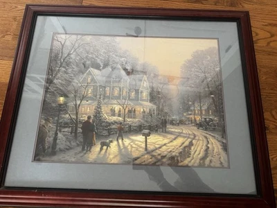 Thomas Kinkade A Holiday Gathering Christmas Cottage Signed Print 3662/6850 - Image 1 of 4