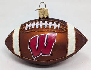 OWC Old World Christmas Wisconsin Badgers Football College Blown Glass Ornament - Picture 1 of 7
