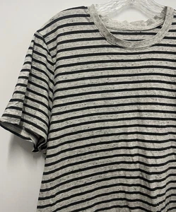 Mills Supply T Shirt Men's XL Striped Gray Casual Tee Cotton Free Shipping - Picture 1 of 14