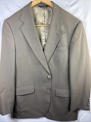 Botany 500 Couture Cool Wool Blazer 42R Tan Beige 2 Button USA Union Made - Image 1 of 4
