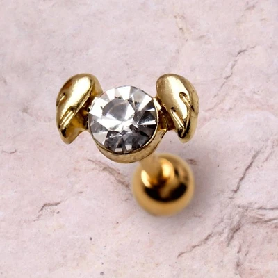 Gold Plated Angel Wings Cartilage Earring - Image 1 of 3