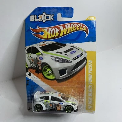 Hot Wheels KEN BLOCK Ford Fiesta WHITE 2011 New Models BENT CARD CORNER SEE PIC  - Image 1 of 4