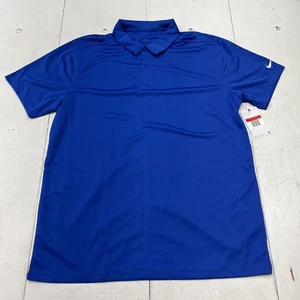 Polo de golf homme Nike bleu respirant manches courtes col taille L NEUF - Photo 1/6