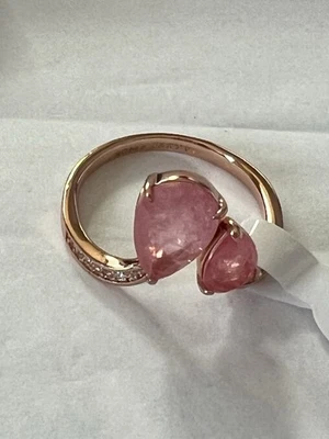 Кольцо для вечеринки с бомбой оригинальное размер 11 теплые пожелания розовый кварц покрытие розовым золотом RG44549 - Изображение 1 из 4
