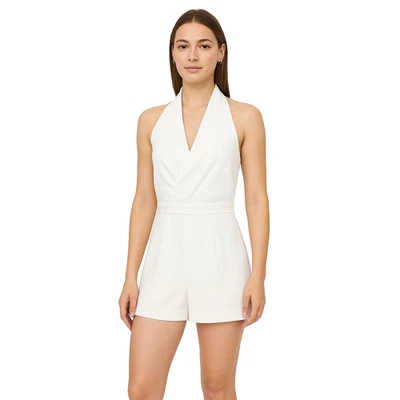 Keepsake Ivory White Minimalist Draped Halter Romper Womens Small - Imagem 1 de 4