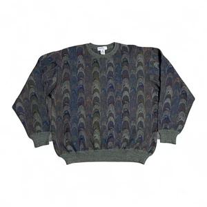 Vintage Tricots St. Raphael Knit Coogi Style Sweater XL Multicolor Crewneck 90s - Picture 1 of 7